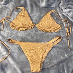 Brand new bikini triangle brownish gold